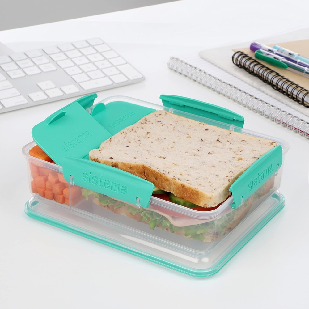 Matlåda med fack, 975 ml, SNACK ATTACK DUO, 20 x 16 x H 6 cm, Mint i gruppen Förvaring / Köksförvaring / Matlådor / SmartStore matlådor hos SmartaSaker.se (42128)