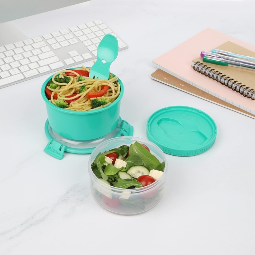 Matlåda uppdelad i fack, 965 ml, LUNCH STACK TO GO, Ø 13 cm x H 13 cm i gruppen Förvaring / Köksförvaring / Matlådor / SmartStore matlådor hos SmartaSaker.se (42133)