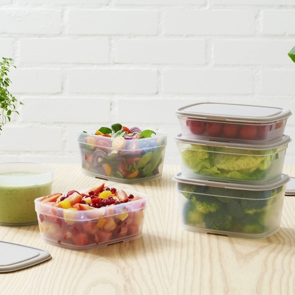 Matlåda, 0,8 L, SMARTSTORE SUSTAIN, Transparent / Earl grey i gruppen Förvaring / Köksförvaring / Matlådor / Matlådor i plast hos SmartaSaker.se (42143)