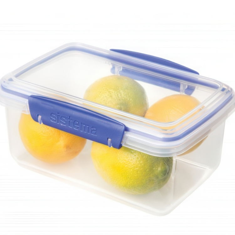 Matlåda, 1 L, KLIP IT, 17,5 x 12 x H 8 cm, Klar / Blå i gruppen Förvaring / Köksförvaring / Matlådor / Matlådor i plast hos SmartaSaker.se (42144)