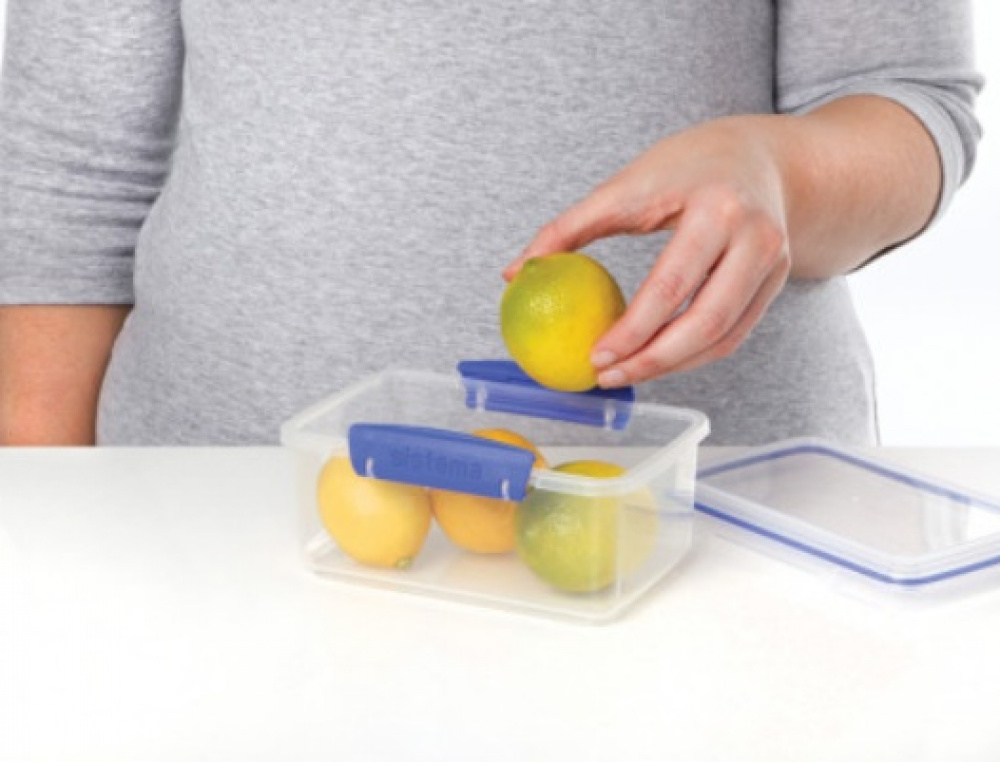 Matlåda, 1 L, KLIP IT, 17,5 x 12 x H 8 cm, Klar / Blå i gruppen Förvaring / Köksförvaring / Matlådor / Plast hos SmartaSaker.se (42144)