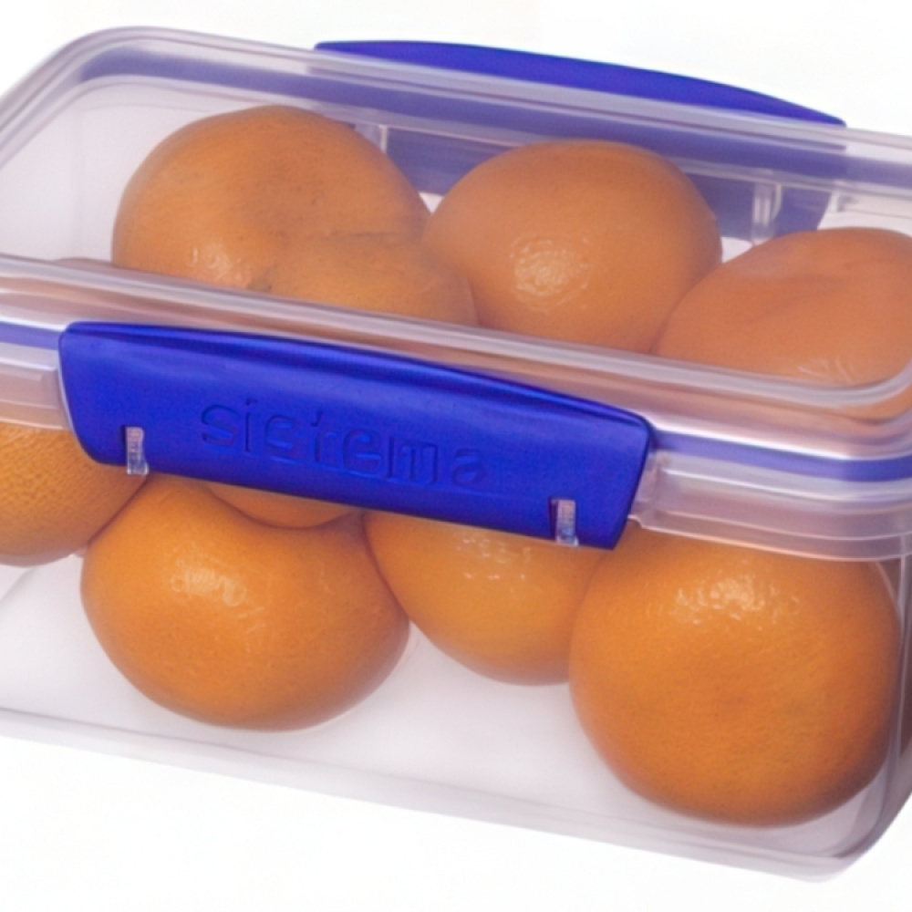 Matlåda, 1 L, KLIP IT, 17,5 x 12 x H 8 cm, Klar / Blå i gruppen Förvaring / Köksförvaring / Matlådor / Matlådor i plast hos SmartaSaker.se (42144)