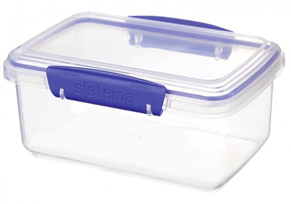 Matlåda, 1 L, KLIP IT, 17,5 x 12 x H 8 cm, Klar / Blå i gruppen Förvaring / Köksförvaring / Matlådor / Plast hos SmartaSaker.se (42144)