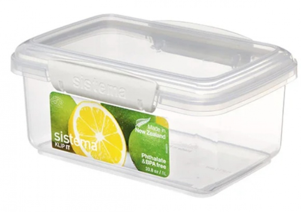 Matlåda, 1 L, KLIP-IT WHITE, 17,5 x 12 x H 8 cm, Klar / Vit i gruppen Förvaring / Köksförvaring / Matlådor / Plast hos SmartaSaker.se (42145)