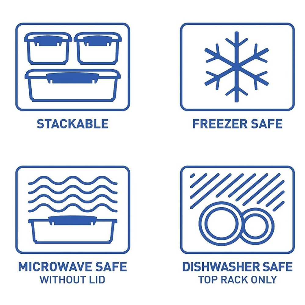 Matlåda, 1 L, KLIP-IT WHITE, 17,5 x 12 x H 8 cm, Klar / Vit i gruppen Förvaring / Köksförvaring hos SmartaSaker.se (42145)