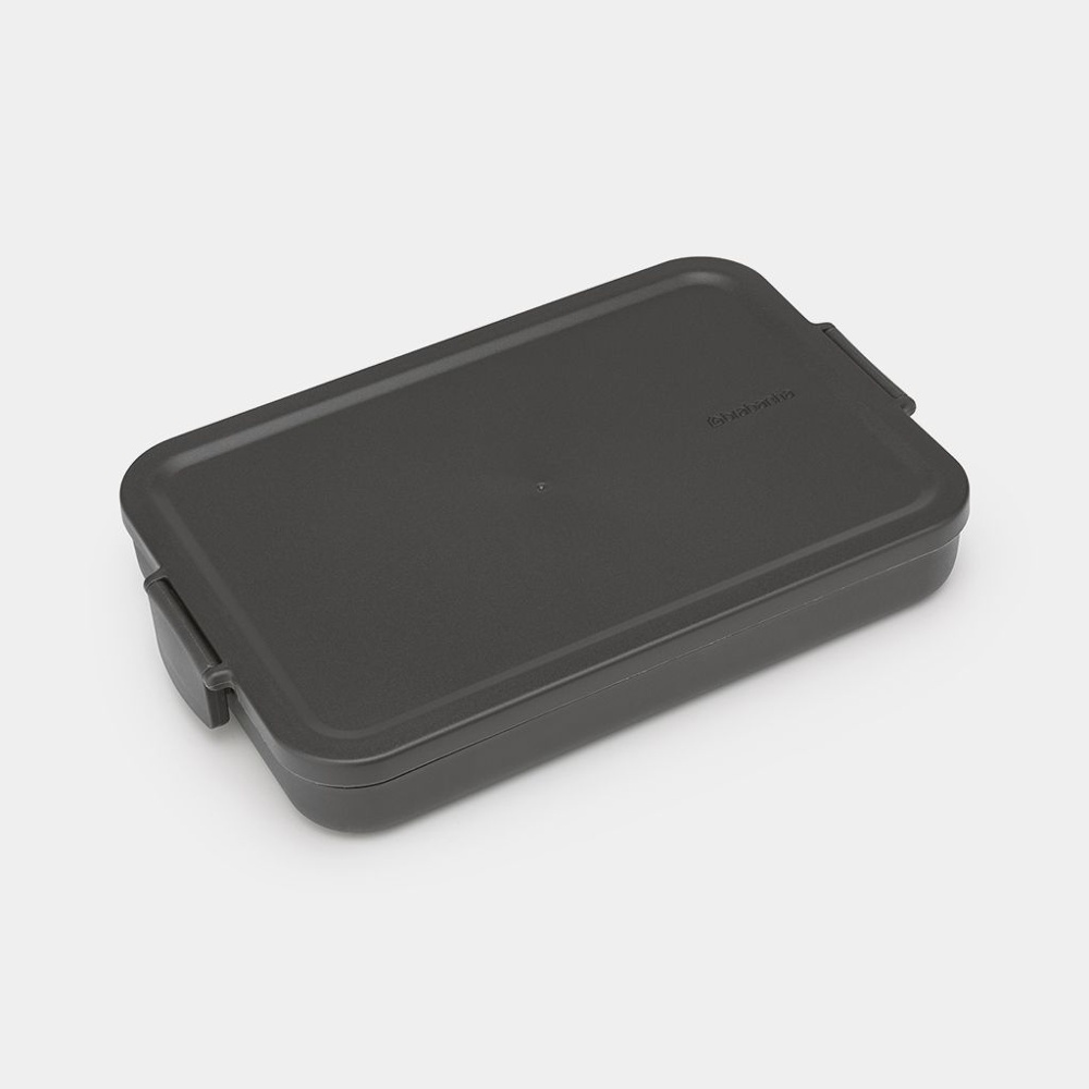 Matlåda, 1,1 L, BRABANTIA MAKE & TAKE FLAT LUNCH BOX , 25,5 x 16,7 x H 3,7 cm, Mörkgrå i gruppen Förvaring / Köksförvaring / Matlådor / Plast hos SmartaSaker.se (42151)