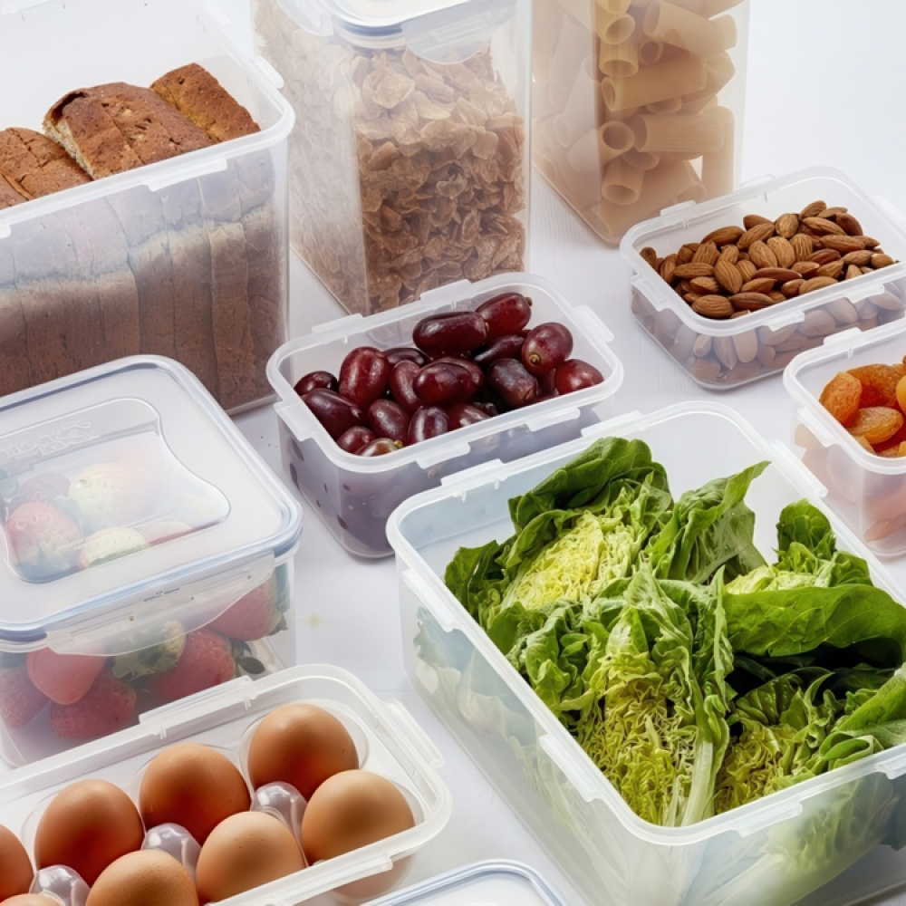 Matlåda, 1,1 L, LOCK & LOCK, 18 x 13 x H 9 cm, Klar / Blå i gruppen Förvaring / Köksförvaring / Matlådor / Matlådor i plast hos SmartaSaker.se (42152)