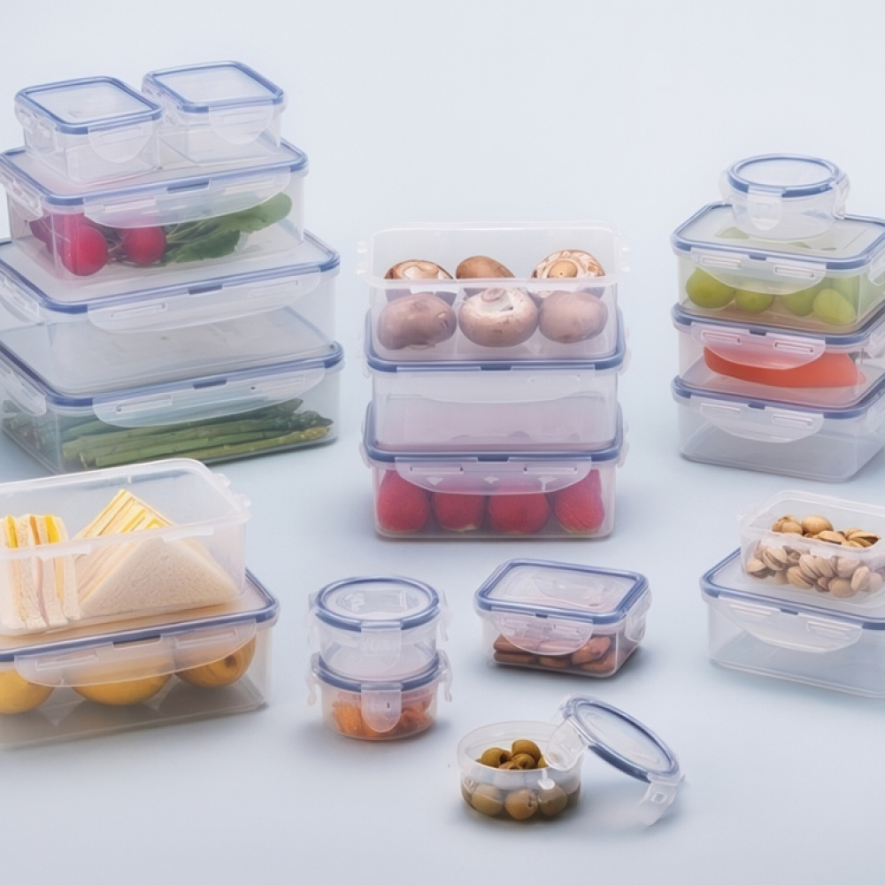 Matlåda, 1,1 L, LOCK & LOCK, 18 x 13 x H 9 cm, Klar / Blå i gruppen Förvaring / Köksförvaring / Matlådor / Matlådor i plast hos SmartaSaker.se (42152)