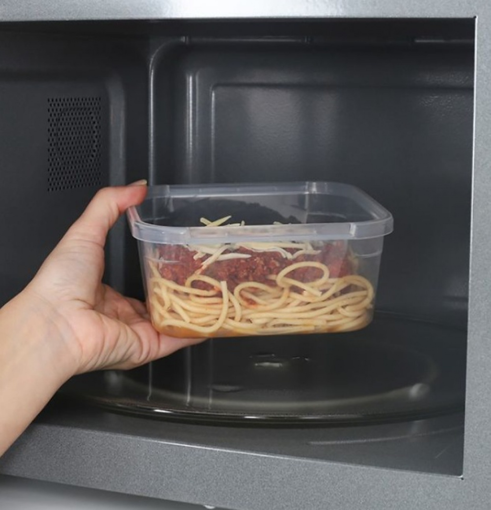 Matlåda, 1,15 L, KLIP IT PLUS SQUARE, 16 x 16 x H 8 cm, Transparent / Blå i gruppen Förvaring / Köksförvaring / Matlådor hos SmartaSaker.se (42153)