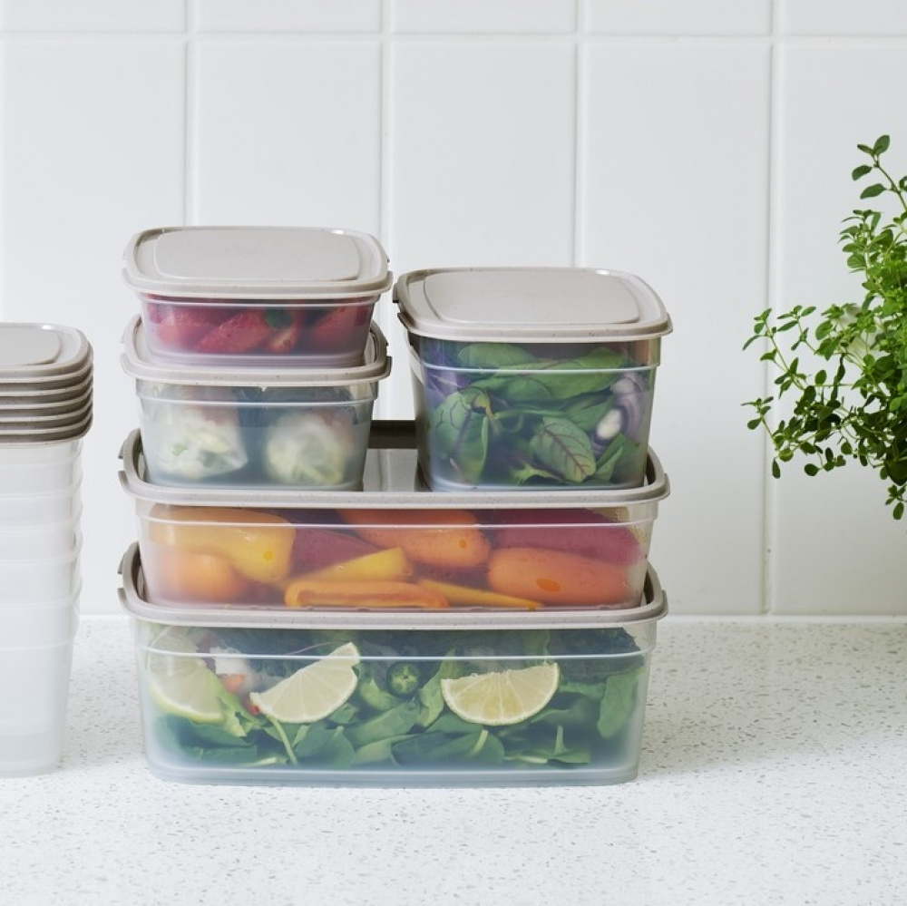 Matlåda, 2,2 L, SMARTSTORE SUSTAIN, Transparent / Earl grey i gruppen Förvaring / Köksförvaring / Matlådor / Plast hos SmartaSaker.se (42158)