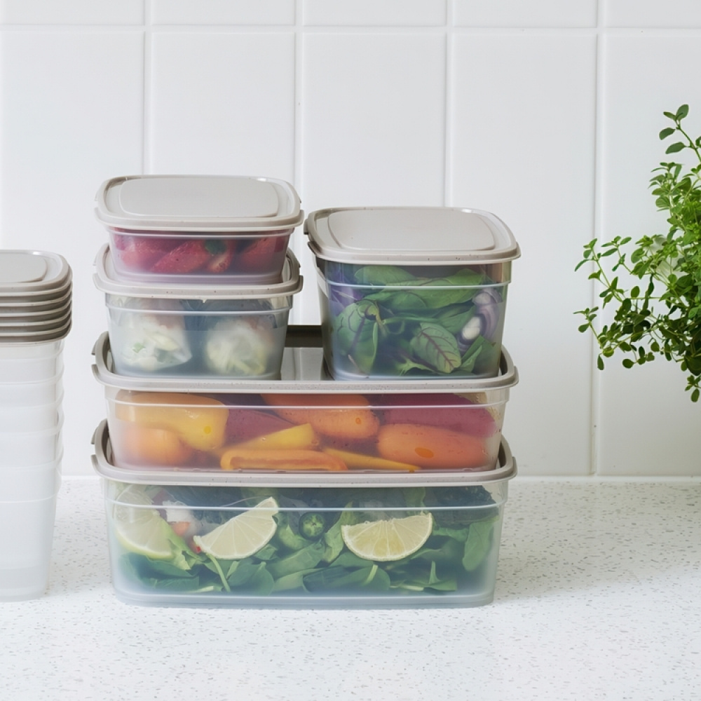 Matlåda, 2,2 L, SMARTSTORE SUSTAIN, Transparent / Earl grey i gruppen Förvaring / Köksförvaring / Matlådor / Matlådor i plast hos SmartaSaker.se (42158)