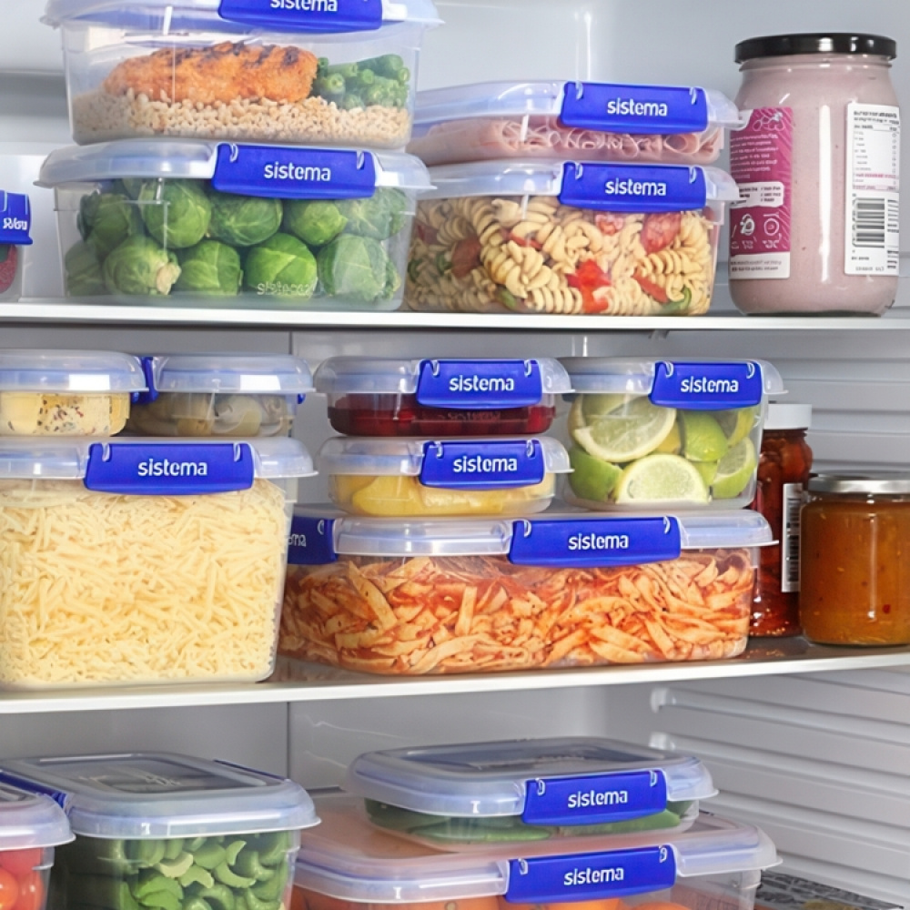 Matlåda, 2,2 Liter, KLIP IT PLUS SQUARE, 16 x 16 x H 16 cm, Transparent / Blå i gruppen Förvaring / Köksförvaring / Matlådor / Matlådor i plast hos SmartaSaker.se (42159)