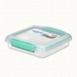 Matlåda, 450 ml, KLIP-IT SANDWICH, 15 x 15 x H 5 cm, Klar / Mint Matlåda, 450 ml, KLIP-IT SANDWICH, 15 x 15 x H 5 cm, Klar / Mint