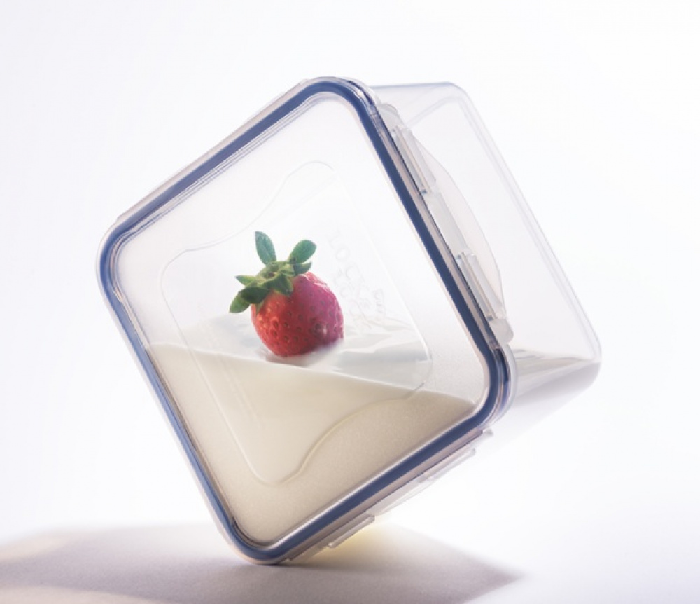 Matlåda, 850 ml, LOCK & LOCK, 13,7 x 10,4 x 12 cm, Klar / Blå i gruppen Förvaring / Köksförvaring / Matlådor / Plast hos SmartaSaker.se (42162)