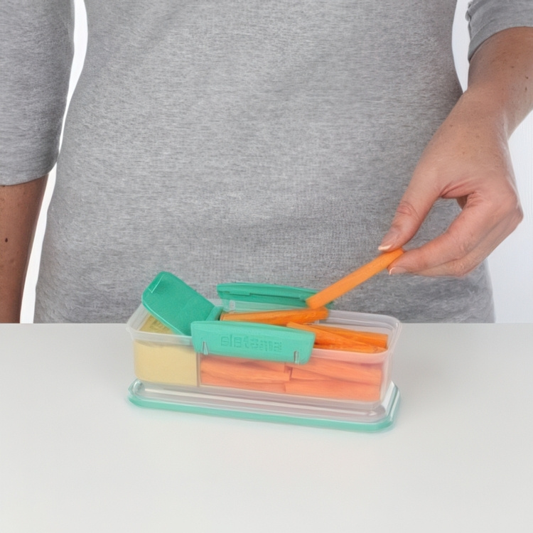 Matlåda, avlång, med fack, 410 ml, SNACK ATTACK TO GO, 19 x 8 x H 6 cm, Klar / Mint i gruppen Förvaring / Köksförvaring / Matlådor / SmartStore matlådor hos SmartaSaker.se (42163)