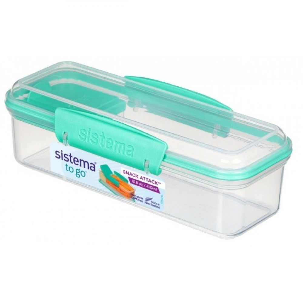 Matlåda, avlång, med fack, 410 ml, SNACK ATTACK TO GO, 19 x 8 x H 6 cm, Klar / Mint i gruppen Förvaring / Köksförvaring / Matlådor / SmartStore matlådor hos SmartaSaker.se (42163)