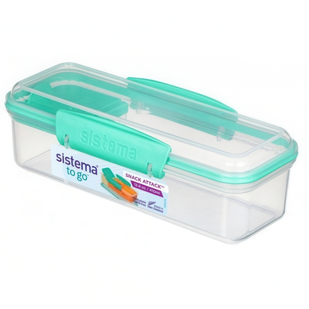 Matlåda, avlång, med fack, 410 ml, SNACK ATTACK TO GO, 19 x 8 x H 6 cm, Klar / Mint i gruppen Förvaring / Köksförvaring / Matlådor / SmartStore matlådor hos SmartaSaker.se (42163)
