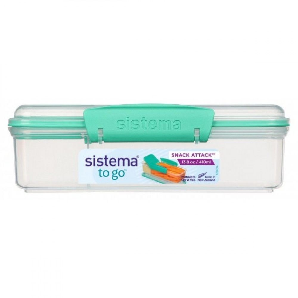 Matlåda, avlång, med fack, 410 ml, SNACK ATTACK TO GO, 19 x 8 x H 6 cm, Klar / Mint i gruppen Förvaring / Köksförvaring / Matlådor / SmartStore matlådor hos SmartaSaker.se (42163)
