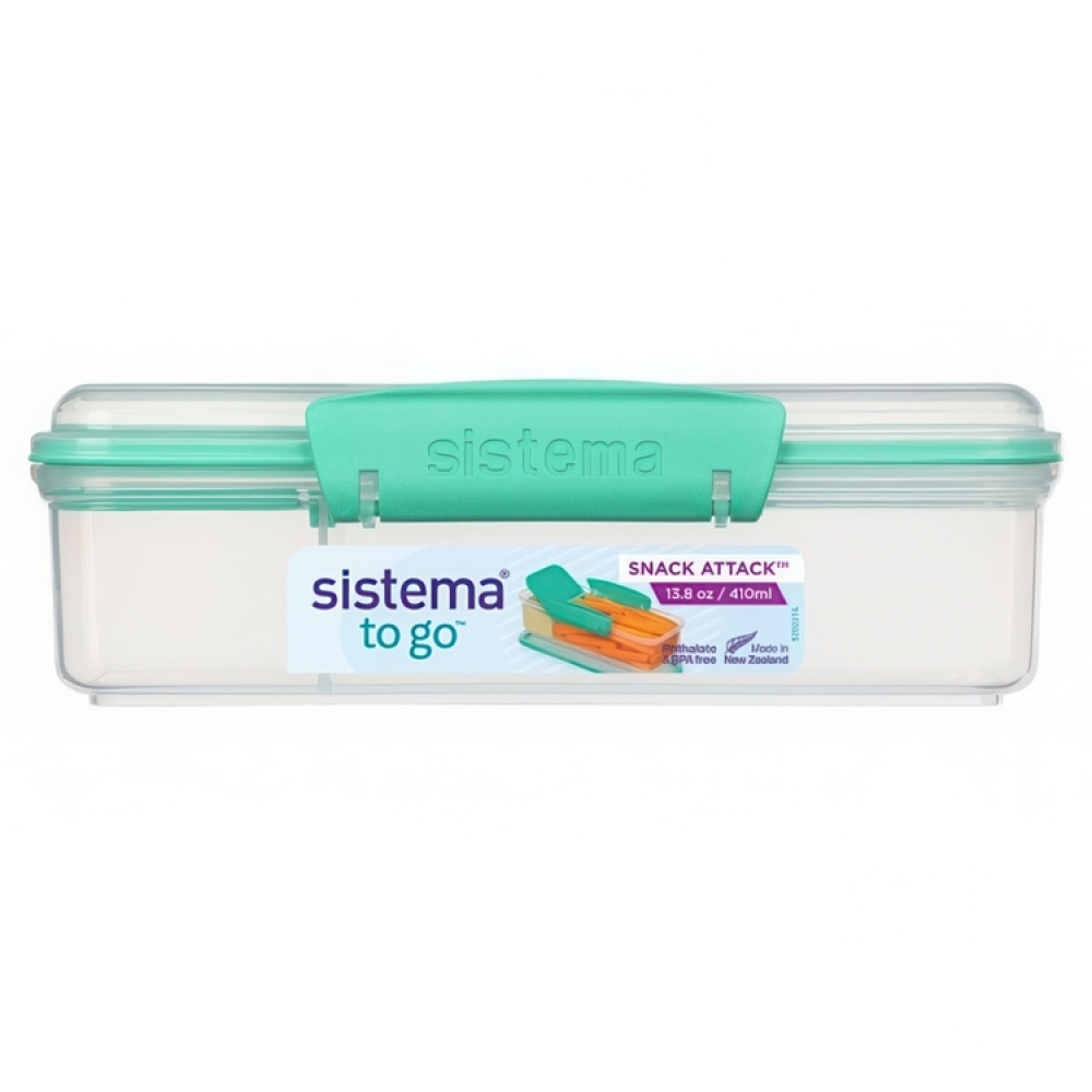 Matlåda, avlång, med fack, 410 ml, SNACK ATTACK TO GO, 19 x 8 x H 6 cm, Klar / Mint i gruppen Förvaring / Köksförvaring / Matlådor / SmartStore matlådor hos SmartaSaker.se (42163)