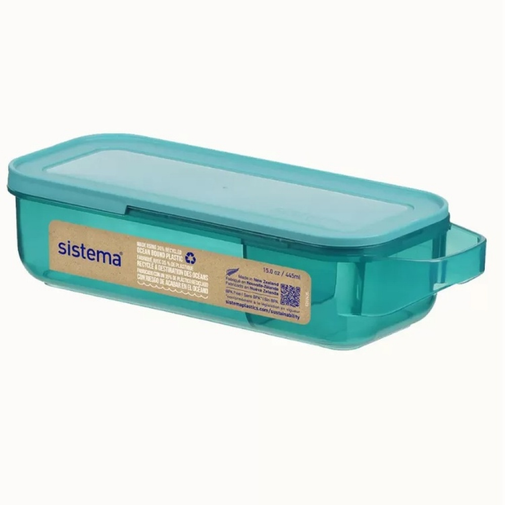 Matlåda, avlång, med fack, 445 ml, OCEAN BOUND SLIDE AND SNACK, 21,5 x 8 x H 5 cm i gruppen Förvaring / Köksförvaring / Matlådor / SmartStore matlådor hos SmartaSaker.se (42165)