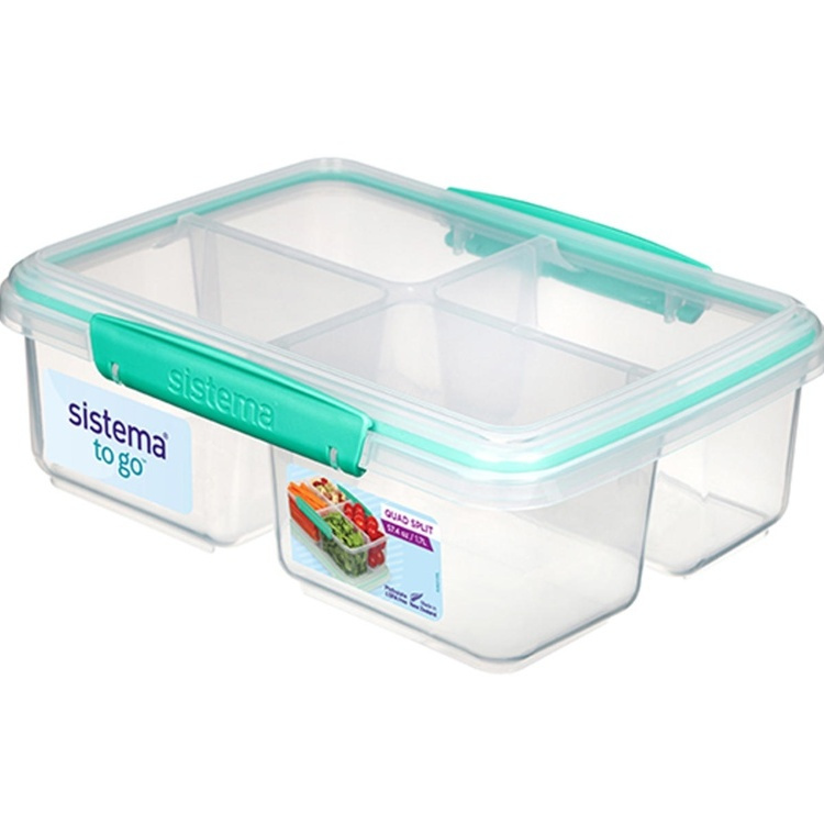 Matlåda, fyrdelad, 1,74 L, QUAD SPLIT TO GO, Klar /Mint i gruppen Förvaring / Köksförvaring / Matlådor / SmartStore matlådor hos SmartaSaker.se (42166)