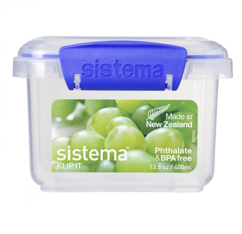 Matlåda, Liten, 400ml, SISTEMA KLIP-IT, Transparent / blå i gruppen Förvaring / Köksförvaring / Matlådor / SmartStore matlådor hos SmartaSaker.se (42170)