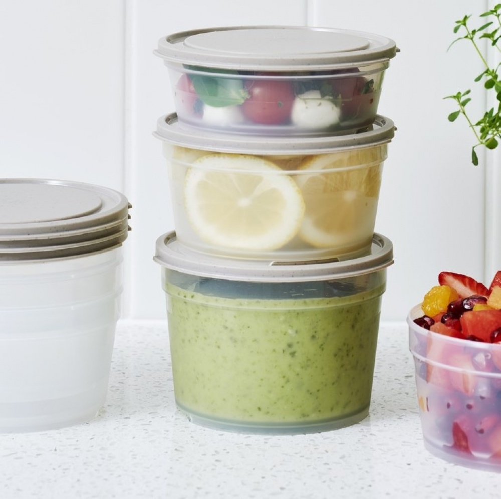 Matlåda, Rund, 0,6 L, SMARTSTORE SUSTAIN, Transparent / Earl grey i gruppen Förvaring / Köksförvaring / Matlådor / Plast hos SmartaSaker.se (42173)