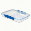 Matlåda, Tredelad, 0,82 liter, SISTEMA MULTI SPLIT TO GO, 23 x 17 x H 4,3 cm, Klar / Blå Matlåda, Tredelad, 0,82 liter, SISTEMA MULTI SPLIT TO GO, 23 x 17 x H 4,3 cm, Klar / Blå