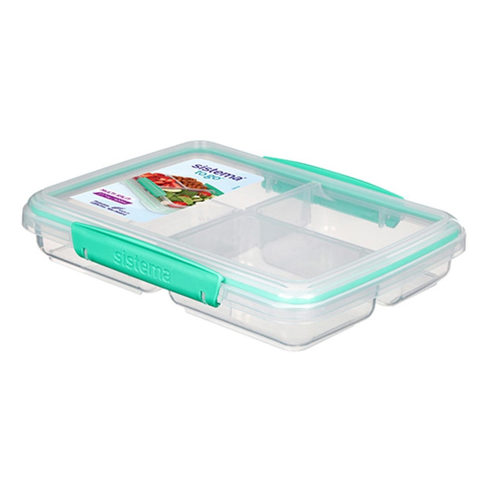 Matlåda, Tredelad, 0,82 liter, SISTEMA MULTI SPLIT TO GO, Klar / Mint i gruppen Förvaring / Köksförvaring / Matlådor / SmartStore matlådor hos SmartaSaker.se (42183)