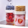 Matlåda, Tvådelad, iD FRESH STACK N\' SNACK MEDIUM, Ø 9,5 x H 16 cm, Klar / Vit Matlåda, Tvådelad, iD FRESH STACK N\' SNACK MEDIUM, Ø 9,5 x H 16 cm, Klar / Vit