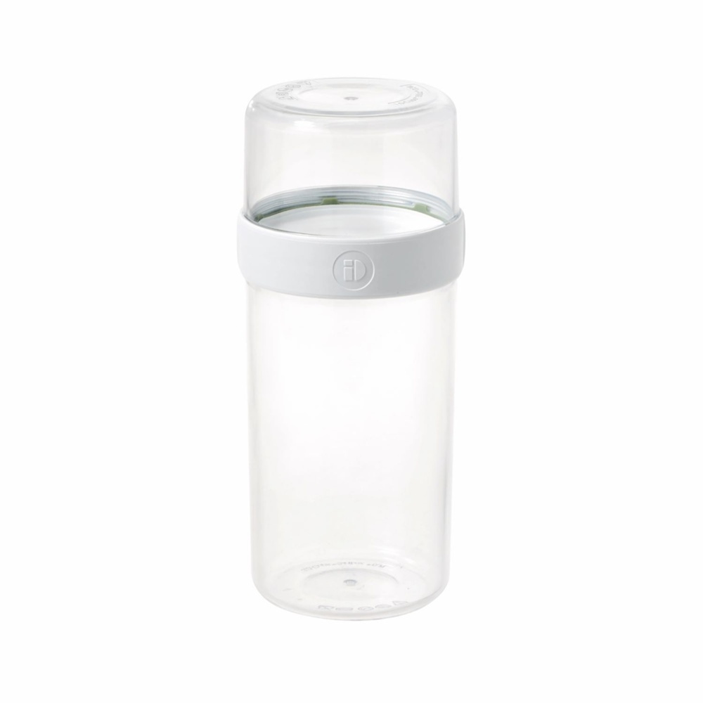 Matlåda, Tvådelad, iD FRESH STACK N\' SNACK LARGE, Ã˜ 9,5 x H 21 cm, Klar / Vit i gruppen Förvaring / Köksförvaring / Matlådor / SmartStore matlådor hos SmartaSaker.se (42186)