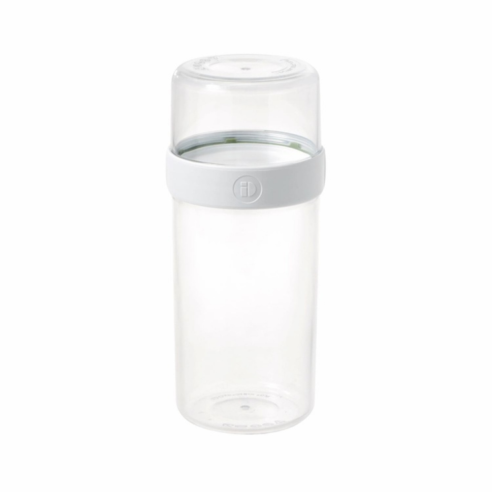 Matlåda, Tvådelad, iD FRESH STACK N\' SNACK LARGE, Ø 9,5 x H 21 cm, Klar / Vit i gruppen Förvaring / Köksförvaring / Matlådor / SmartStore matlådor hos SmartaSaker.se (42186)
