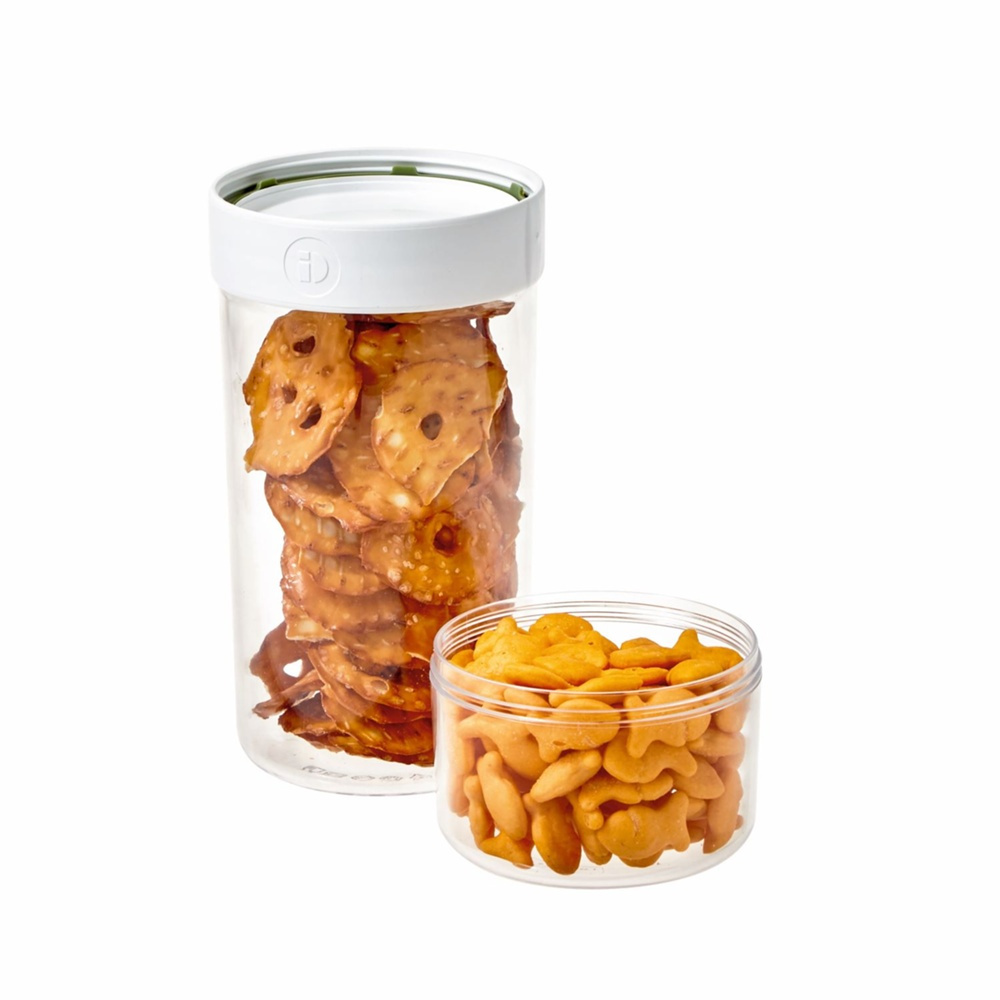 Matlåda, Tvådelad, iD FRESH STACK N\' SNACK LARGE, Ã˜ 9,5 x H 21 cm, Klar / Vit i gruppen Förvaring / Köksförvaring / Matlådor / SmartStore matlådor hos SmartaSaker.se (42186)