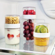 Matlåda, Tvådelad, iD FRESH STACK N\' SNACK LARGE, Ø 9,5 x H 21 cm, Klar / Vit Matlåda, Tvådelad, iD FRESH STACK N\' SNACK LARGE, Ø 9,5 x H 21 cm, Klar / Vit