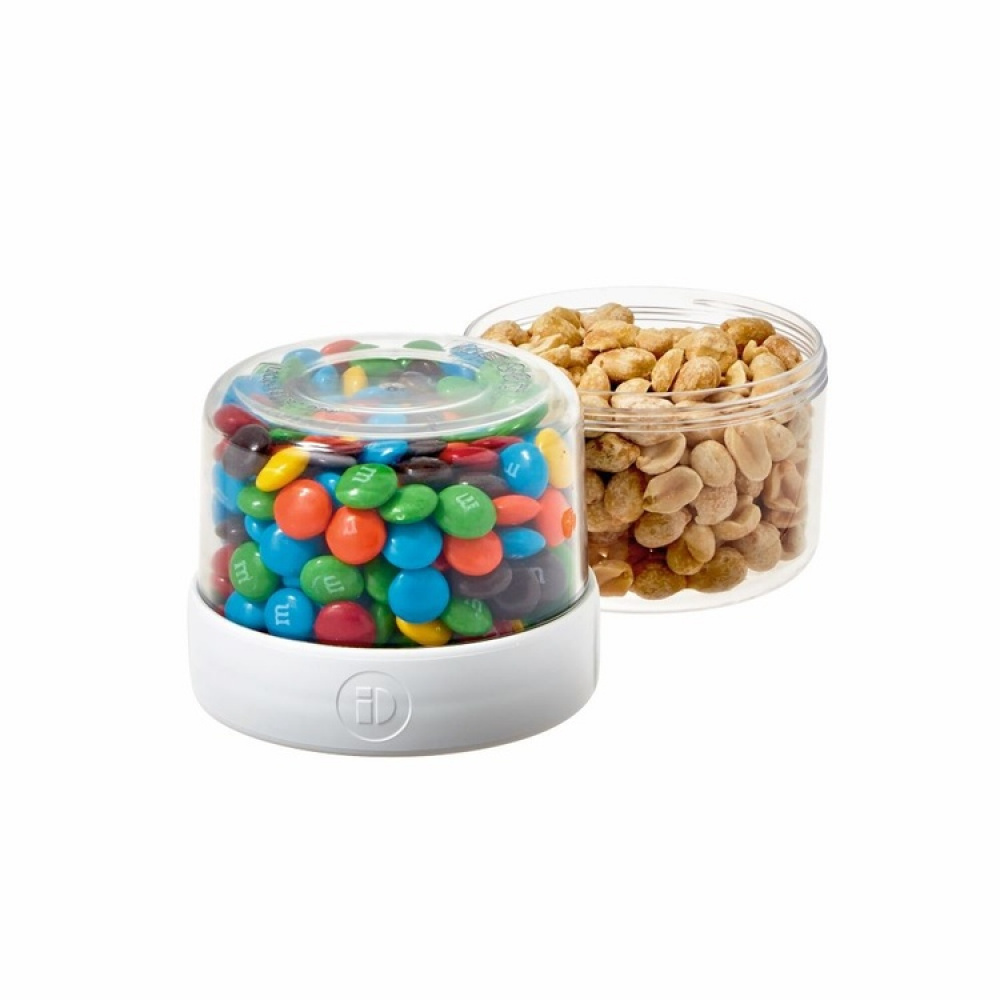 Matlåda, Tvådelad, iD FRESH STACK N\' SNACK SMALL, Ø 9,5 x H 12 cm, Klar / Vit i gruppen Förvaring / Köksförvaring / Matlådor / SmartStore matlådor hos SmartaSaker.se (42187)