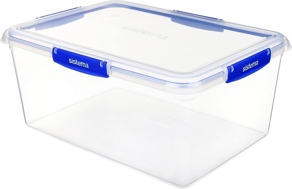 Matlåda, XXXL ,10 L, KLIP IT PLUS RECTANGLE, 35,7 x 26 x H 15,5 cm, Klar / Blå i gruppen Förvaring / Köksförvaring / Förvaringslådor och burkar hos SmartaSaker.se (42195)