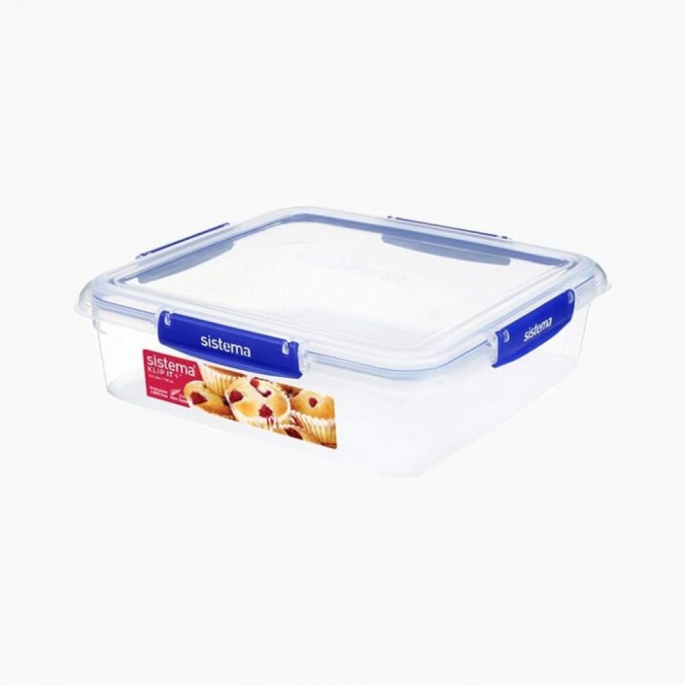 Matlåda, XXXL ,10 L, KLIP IT PLUS RECTANGLE, 35,7 x 26 x H 15,5 cm, Klar / Blå i gruppen Förvaring / Köksförvaring / Förvaringslådor och burkar hos SmartaSaker.se (42195)