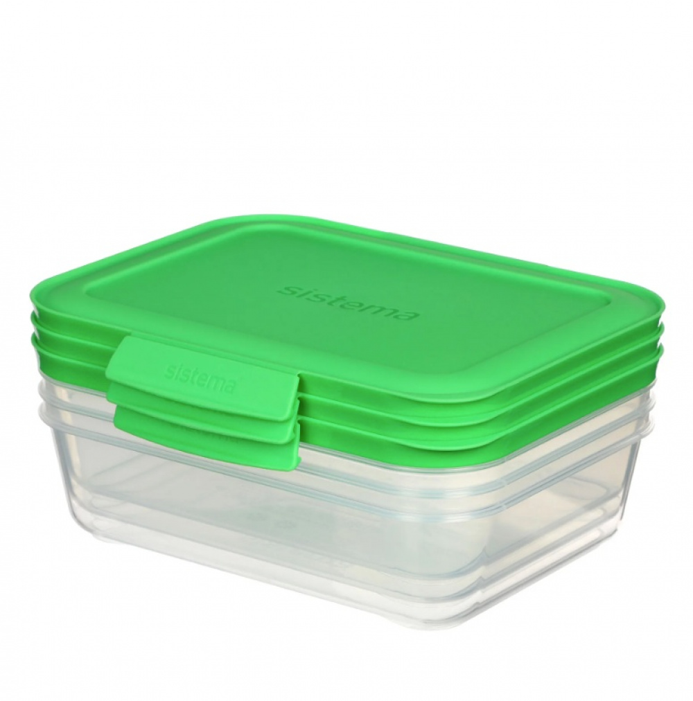 Matlådor 1 Liter, 3 st, SISTEMA NEST IT, Klar / Grön i gruppen Förvaring / Köksförvaring / Matlådor / Plast hos SmartaSaker.se (42197)