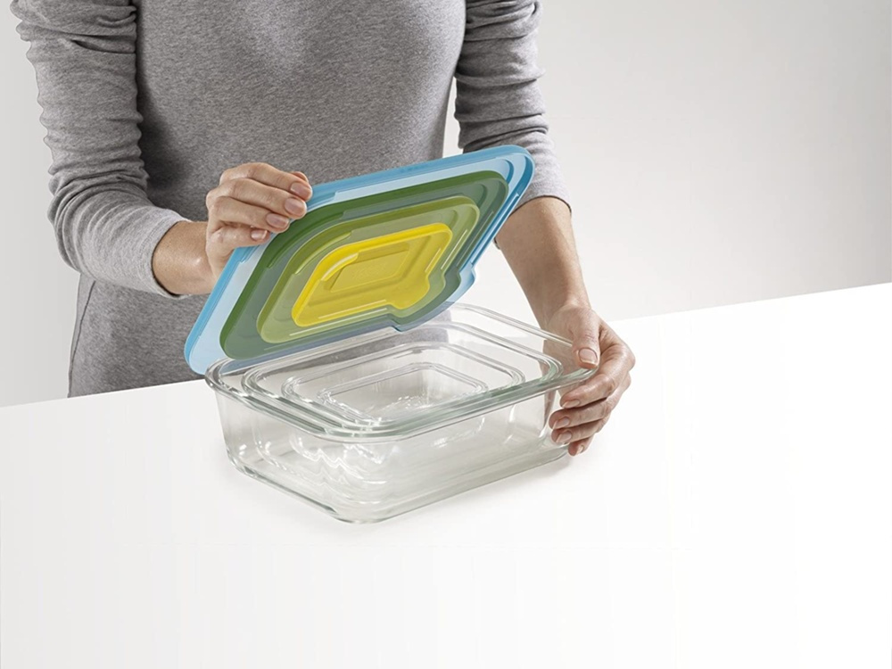 Matlådor i glas, Set med 4 st, NEST GLASS CONTAINERS, Joseph Joseph, Mix i gruppen Förvaring / Köksförvaring / Matlådor / Glas hos SmartaSaker.se (42200)