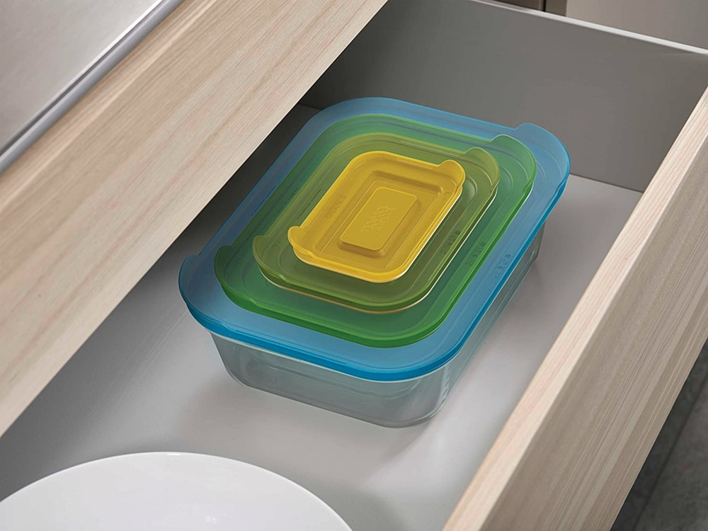 Matlådor i glas, Set med 4 st, NEST GLASS CONTAINERS, Joseph Joseph, Mix i gruppen Förvaring / Köksförvaring / Matlådor / Glas hos SmartaSaker.se (42200)