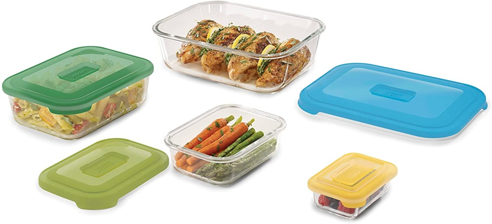 Matlådor i glas, Set med 4 st, NEST GLASS CONTAINERS, Joseph Joseph, Mix i gruppen Förvaring / Köksförvaring / Matlådor / Glas hos SmartaSaker.se (42200)