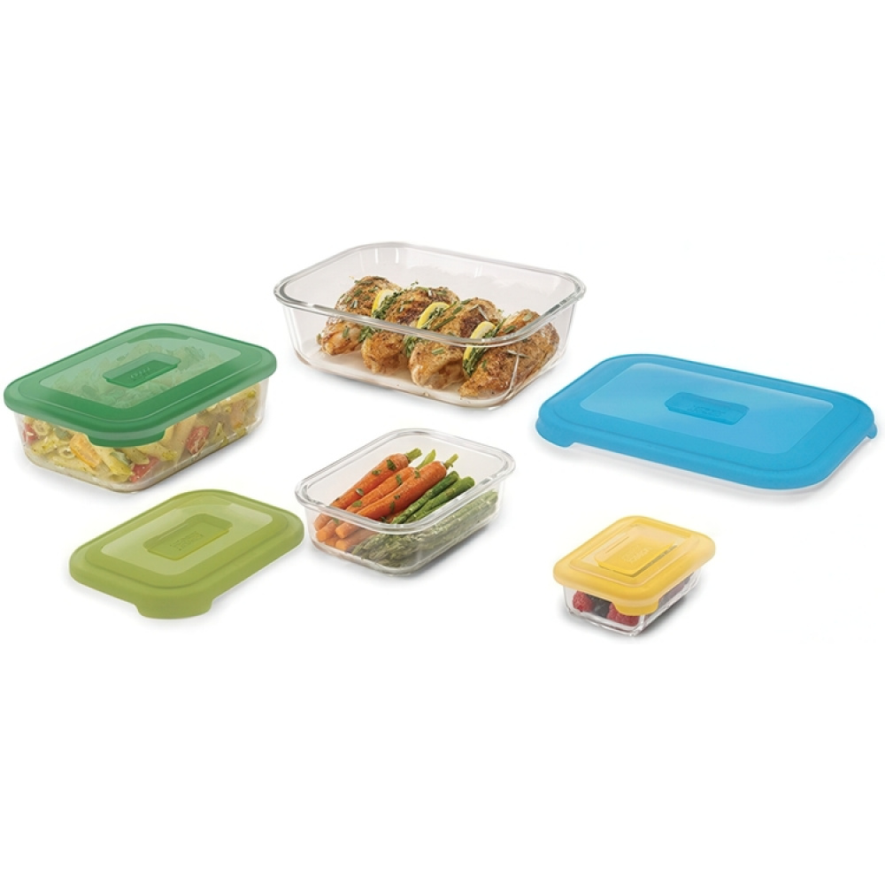 Matlådor i glas, Set med 4 st, NEST GLASS CONTAINERS, Joseph Joseph, Mix i gruppen Förvaring / Köksförvaring / Matlådor / Matlådor i glas hos SmartaSaker.se (42200)