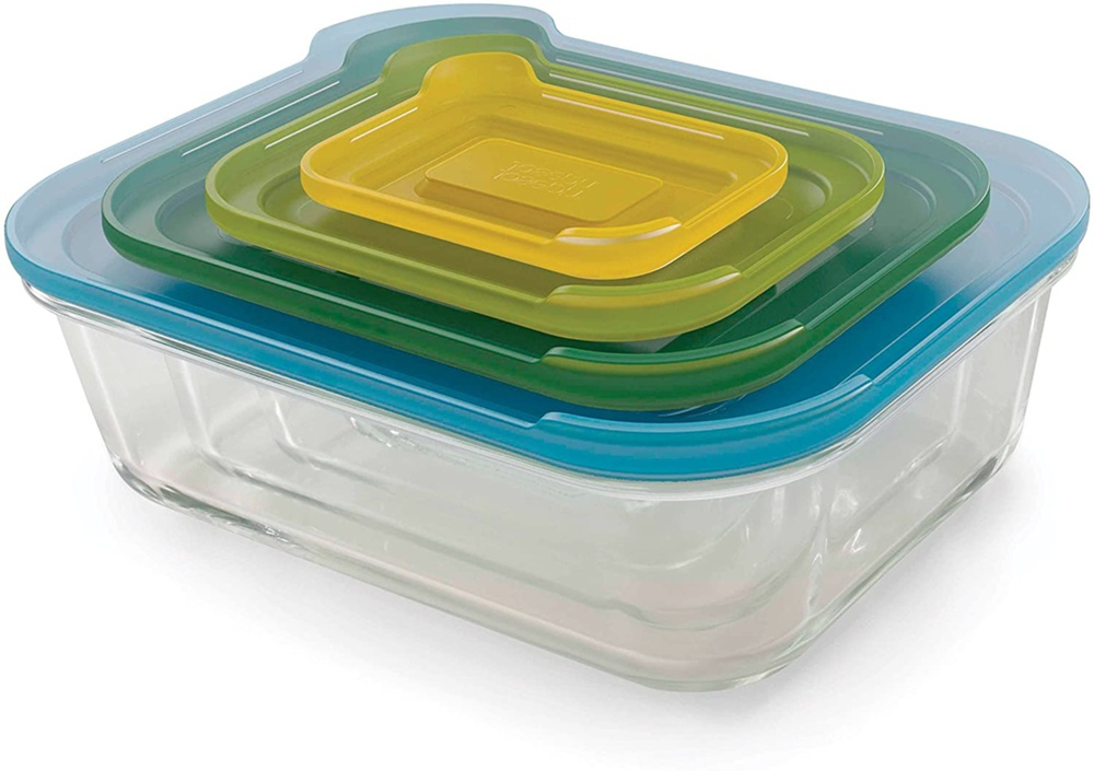 Matlådor i glas, Set med 4 st, NEST GLASS CONTAINERS, Joseph Joseph, Mix i gruppen Förvaring / Köksförvaring / Matlådor / Glas hos SmartaSaker.se (42200)