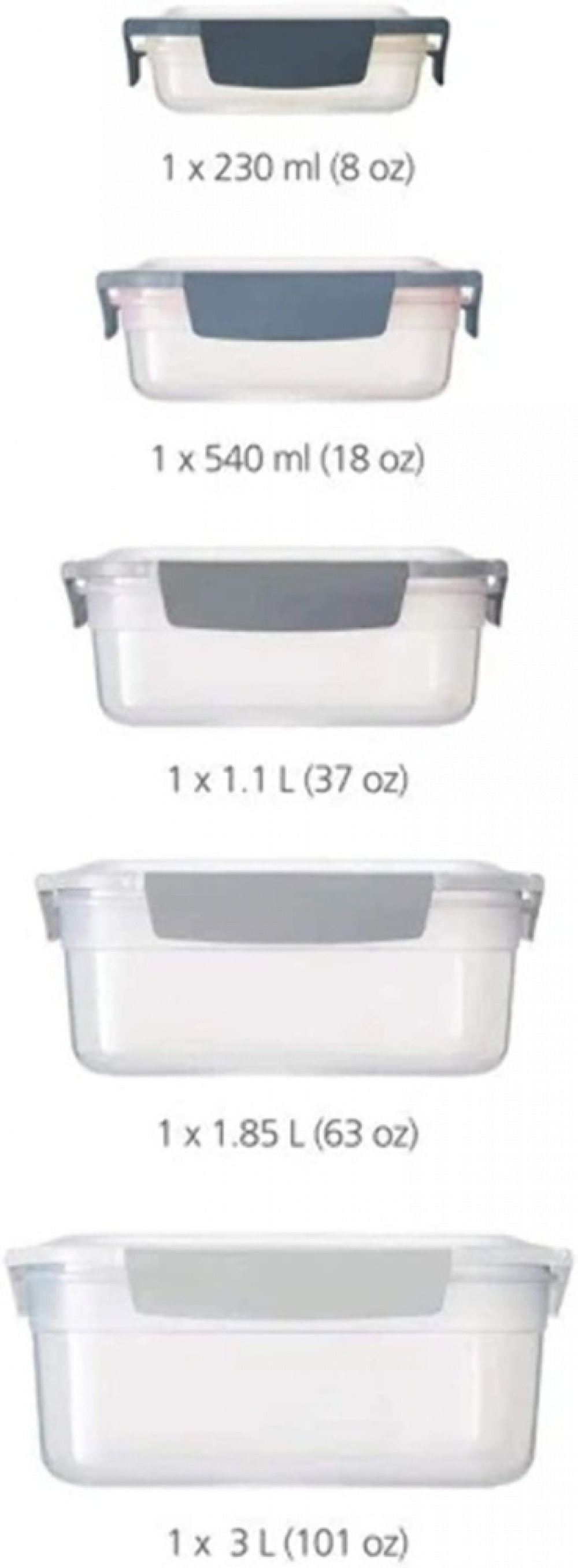 Matlådor, Set med 5 st, NEST LOCK CONTAINERS, Joseph Joseph, Sky Blue i gruppen Förvaring / Köksförvaring / Matlådor hos SmartaSaker.se (42207)