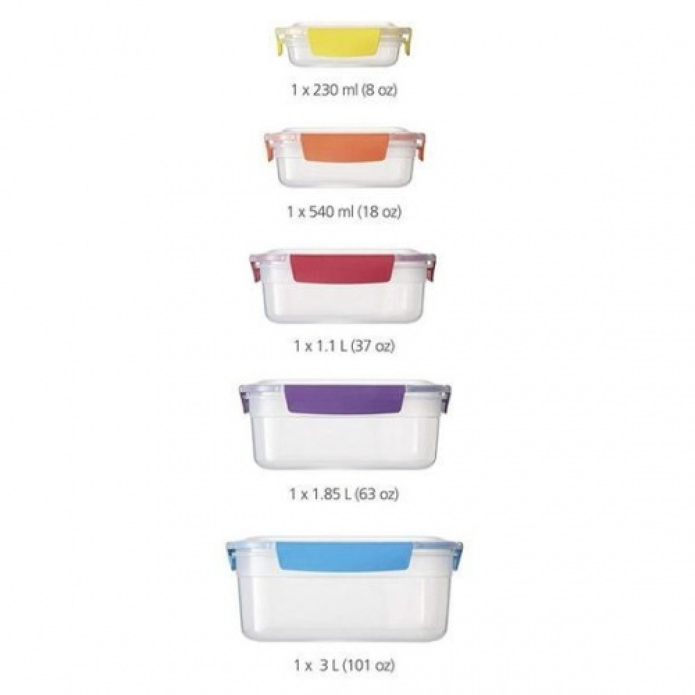 Matlådor, Set med 5 st, NEST LOCK CONTAINERS, Large, Joseph Joseph, Mix i gruppen Förvaring / Köksförvaring / Matlådor hos SmartaSaker.se (42208)