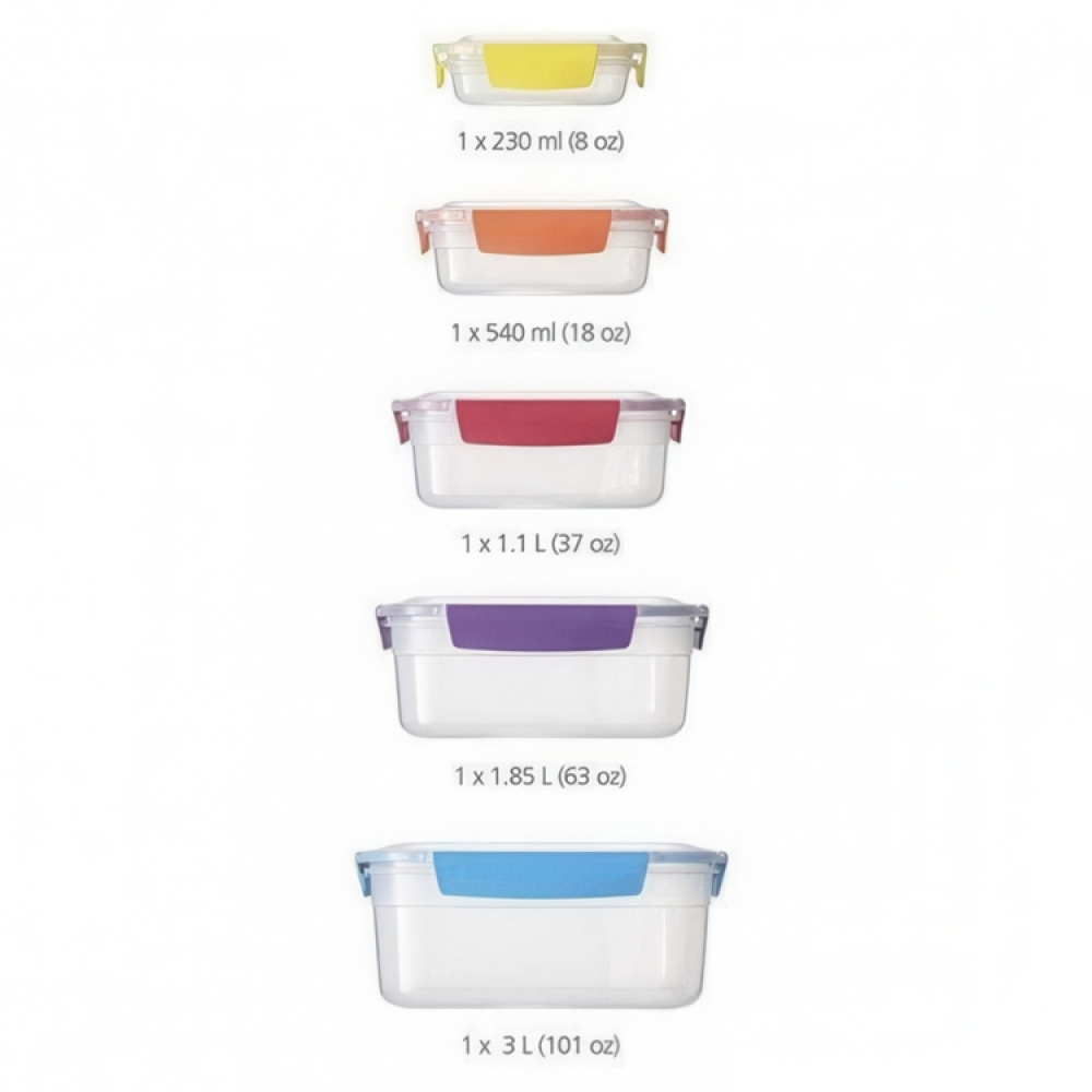 Matlådor, Set med 5 st, NEST LOCK CONTAINERS, Large, Joseph Joseph, Mix i gruppen Förvaring / Köksförvaring / Matlådor hos SmartaSaker.se (42208)