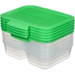 Matlådor, Tvådelade, 870 ml, 5 st, SISTEMA NEST IT, 19 x 14,5 x H 5,5 cm, Klar / Grön Matlådor, Tvådelade, 870 ml, 5 st, SISTEMA NEST IT, 19 x 14,5 x H 5,5 cm, Klar / Grön