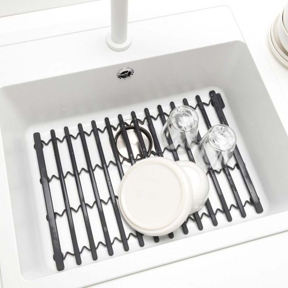 Matta för diskhon, BRABANTIA SILICONE SINK MAT, 30 x 30 - 45 cm, Mörkgrå i gruppen Förvaring / Köksförvaring / Diskställ och diskbänk hos SmartaSaker.se (42210)