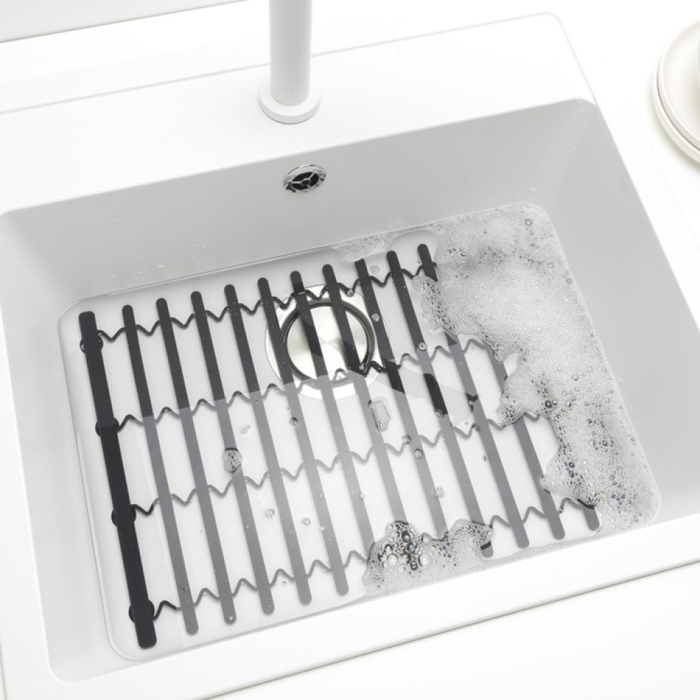 Matta för diskhon, BRABANTIA SILICONE SINK MAT, 30 x 30 - 45 cm, Mörkgrå i gruppen Förvaring / Köksförvaring / Diskställ och diskbänk hos SmartaSaker.se (42210)