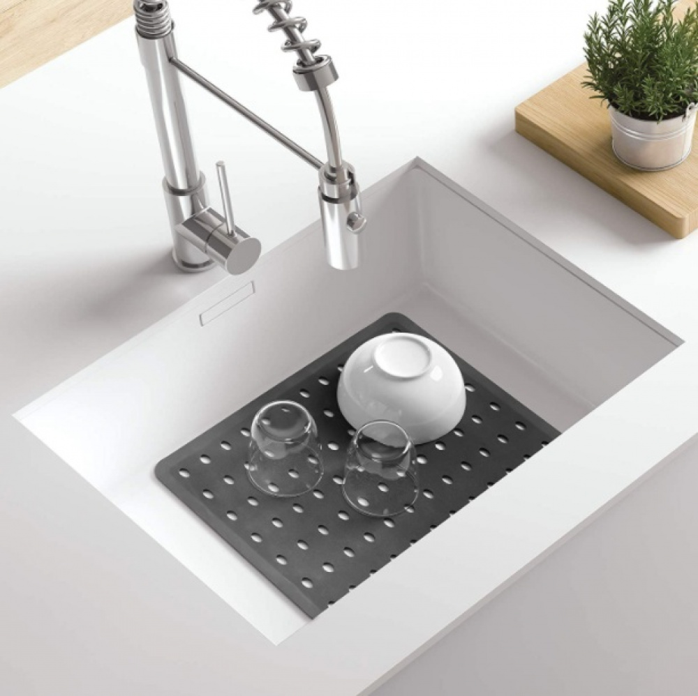 Matta för diskhon, Gummi, LARGE SINK MAT, 41x 32 cm, Mörkgrå i gruppen Förvaring / Köksförvaring / Diskställ och diskbänk hos SmartaSaker.se (42213)